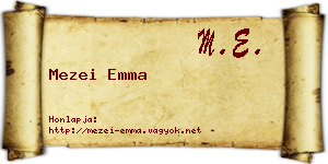 Mezei Emma névjegykártya
